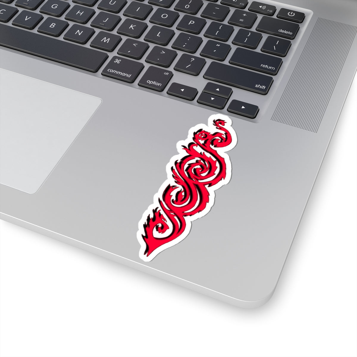 Red Scroll photonicspore Kiss-Cut Stickers | Vibrant Art for Laptop & Decor