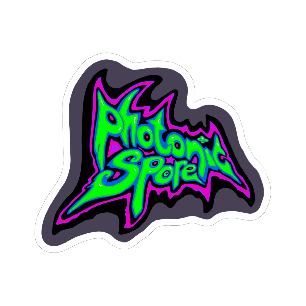 photonicspore green purple Kiss-Cut Stickers | Vibrant Art for Laptop & Decor