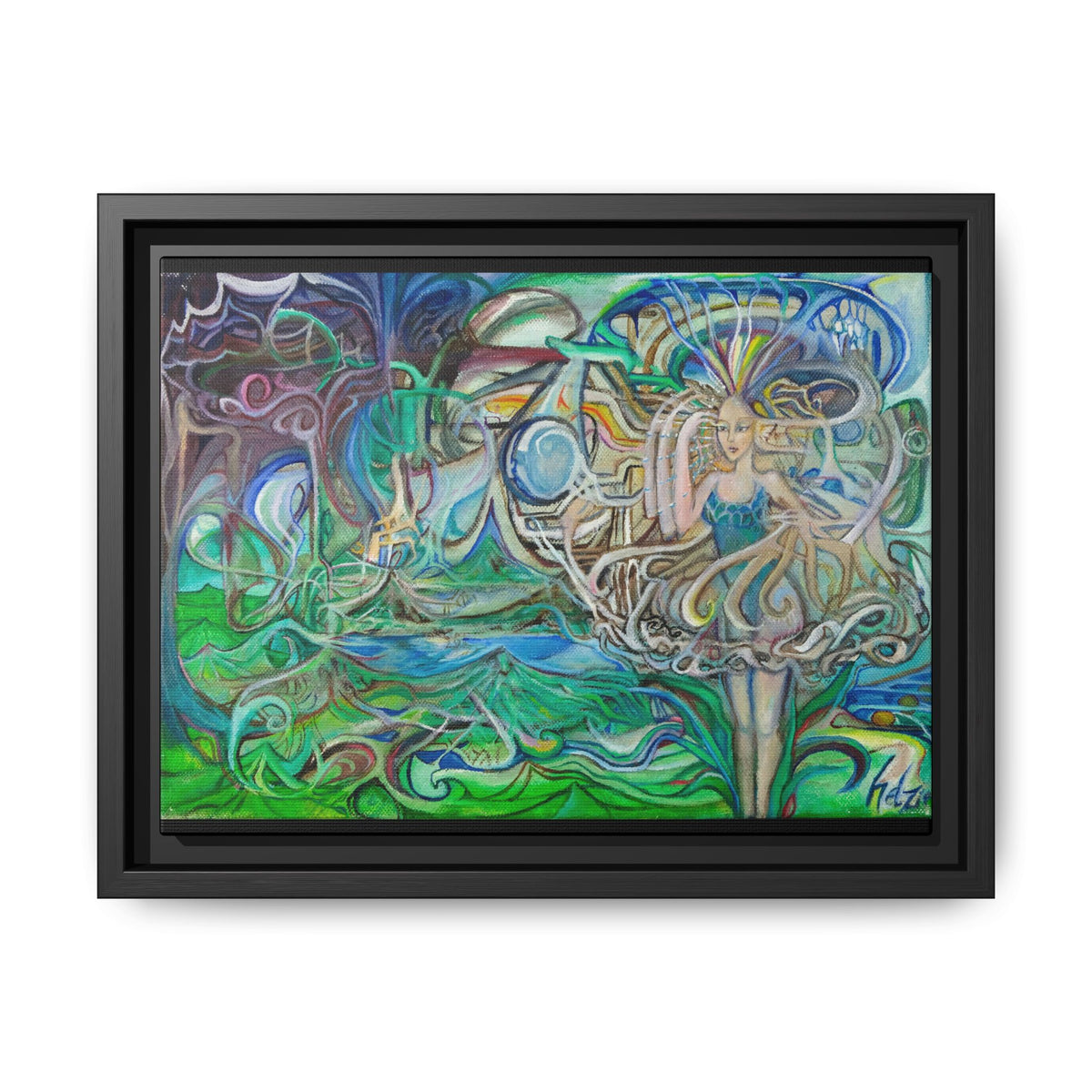 Armmee Girl Oil Painting print by helzie Vibrant Abstract Framed Canvas Art for Home Décor