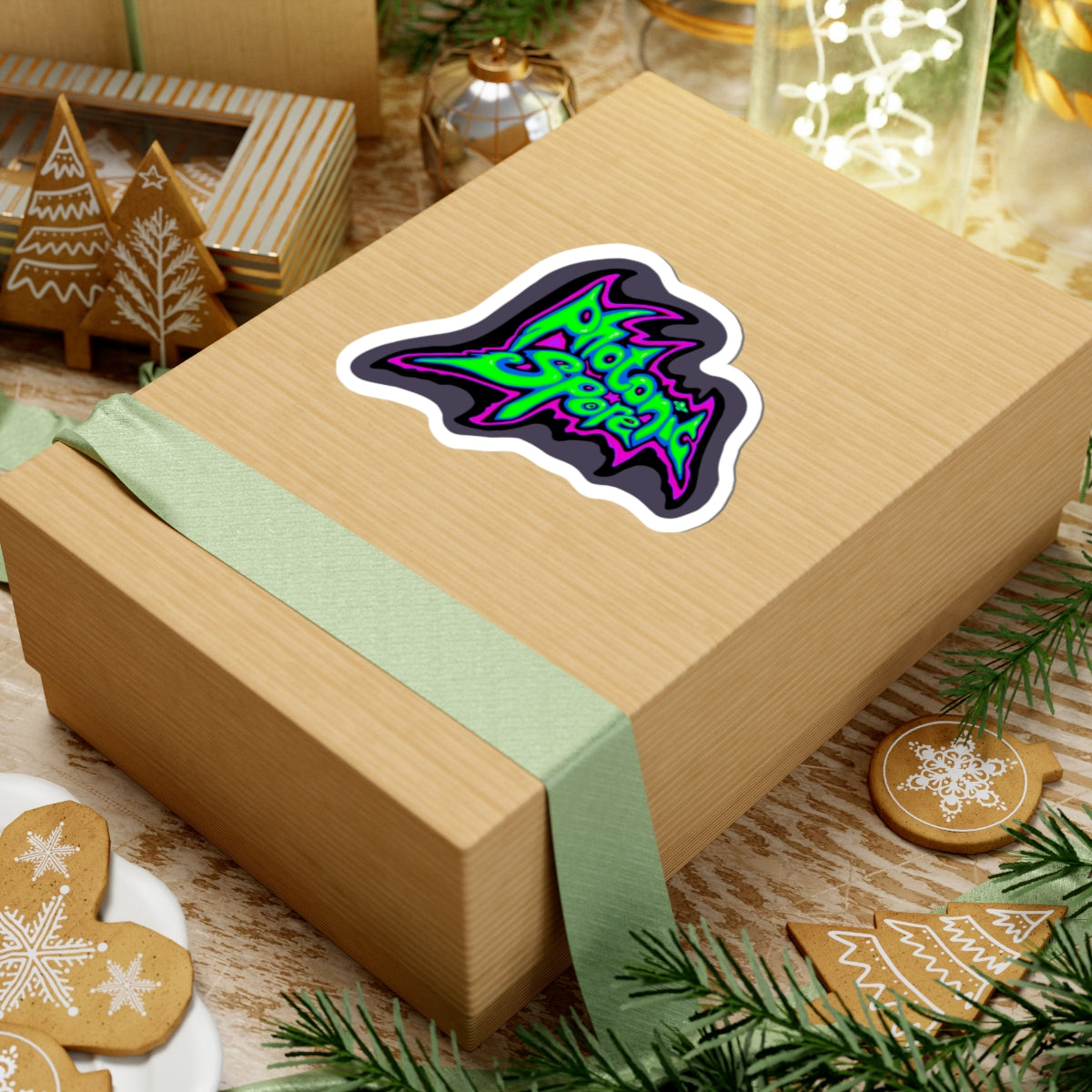 photonicspore green purple Kiss-Cut Stickers | Vibrant Art for Laptop & Decor